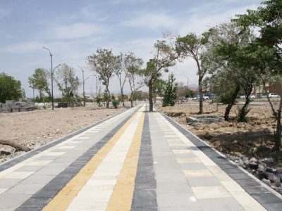 اجرای بیش از ۱۰۰۰۰ متر مربع کف سازی در پیاده راه های فاز دوم پارک باغشمال