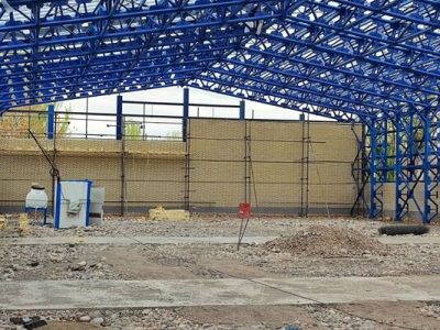 پروژه ۳۵۰ میلیارد ریالی سالن ورزشی چند منظوره الغدیر وارد مرحله اجرای دیوارکشی شد