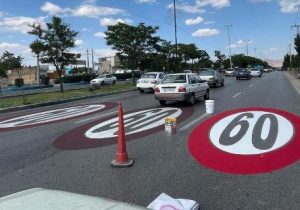 اجرای علایم افقی اضطراری در معابر اصلی حوزه جنوبغرب تبریز