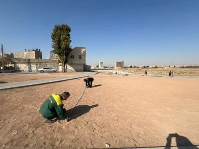 آغاز عملیات احداث فضای سبز ۱٫۵ هکتاری در غرب تبریز