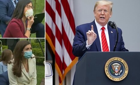 تصویر رفتار و حرفهای زننده ترامپ باردیگرسوژه رسانهها شد: این سوال را از من نپرس،این سوال را از چین بپرس؛باشد؟! /مردم در هر شرایطی میمیرند/عکس