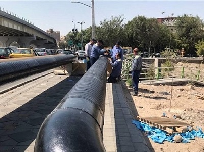 جابجایی خط گازرسانی پروژه غیر همسطح ارتش-آزادی در کلانشهر تبریز