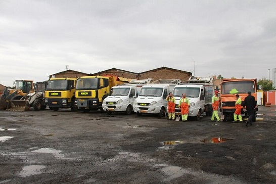 آمادهباش نیروهای خدمات شهری منطقه ۶ تبریزدر پی بارندگی احتمالی