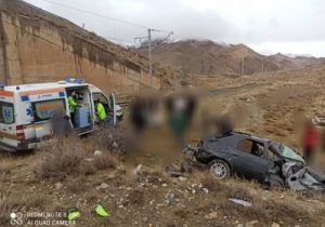 واژگونی ال ۹۰ در جاده جلفا _مرند سه نفر را روانه بیمارستان کرد
