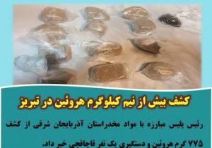 کشف بیش از نیم کیلوگرم هروئین در تبریز