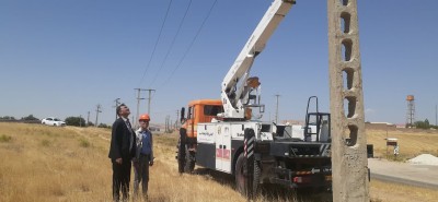 عملیات تعمیرات پیشگیرانه خطوط هوایی فشار متوسط در مدیریت برق هشترود