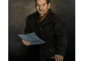 هنرمند چیره دست تبریزی با شاهکار تابلو 《برگه اشعار حیدربابا و روح شعر در کلام شهریار 》به استقبال روزملی شعر و ادب رفت.