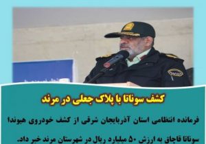 کشف سوناتا با پلاک جعلی در مرند