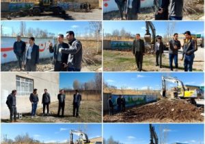 آغاز پروژه احداث زمین ورزشی روباز دبیرستان حضرت فاطمه(ص) هشترود