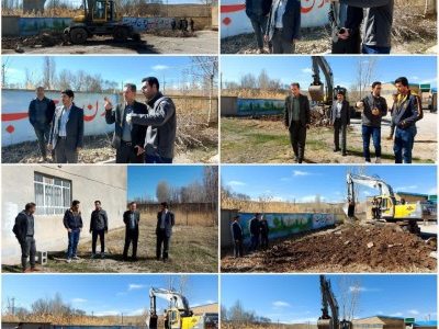 آغاز پروژه احداث زمین ورزشی روباز دبیرستان حضرت فاطمه(ص) هشترود 