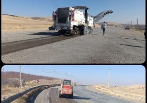 عملیات تراش موجهای ایجاد شده بر رویه آسفالتی محور مراغه هشترود