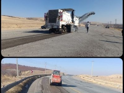عملیات تراش موج‌های ایجاد شده بر رویه آسفالتی محور مراغه هشترود