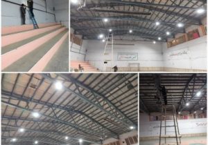 سیستم برق‌رسانی و روشنایی سالن ورزشی شهید مدنی هشترودنوسازی شد