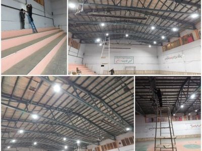 سیستم برقرسانی و روشنایی سالن ورزشی شهید مدنی هشترودنوسازی شد