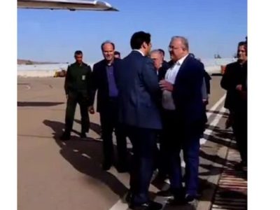 استقبال از معاون وزیر اقتصاد در فرودگاه شهید رحمتی توسط مسئولان و فعالان اقتصادی مراغه