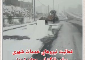 فعالیت گسترده خدمات شهری تبریز برای برف روبی معابر شهر